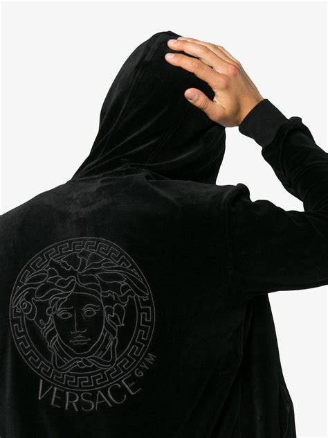 versace sweater velvet black m black|Versace sweatshirts for men.